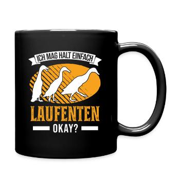 Ich mag halt einfach Laufenten Flaschenente - Tasse einfarbig - Schwarz - Rechts