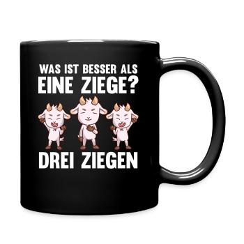 Ziegenbauer Ziegen Ziege - Tasse einfarbig - Schwarz - Rechts