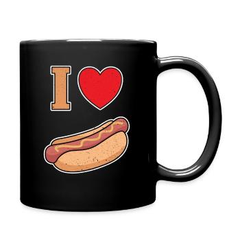 Ich Liebe Bockwurst mit Senf - Tasse einfarbig - Schwarz - Rechts