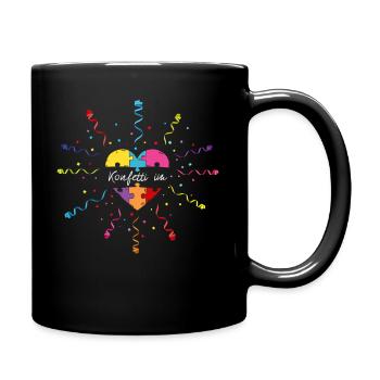 Konfetti im Herzen Karneval Konfetti - Tasse einfarbig - Schwarz - Rechts