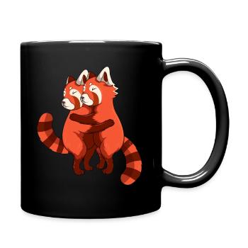 Roter Panda Kinder Mädchen Damen - Tasse einfarbig - Schwarz - Rechts