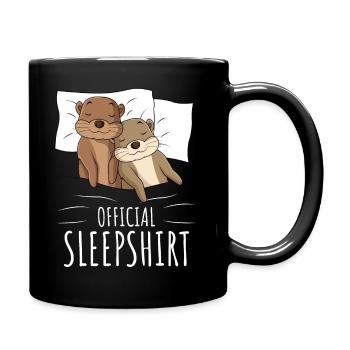 Otter Sleeping Shirt Sea Otter Gift - Full Colour Mug - black - Right