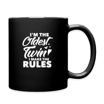 Twins Family Baby Birth Twin Gift - Full Colour Mug - black - Right