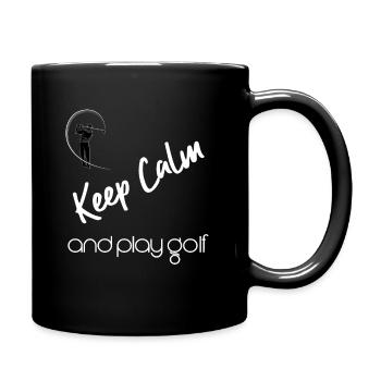 Keep Calm and Play Golf - Golfspieler Geschenk - Tasse einfarbig - Schwarz - Rechts