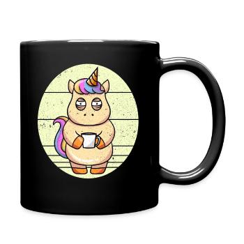 Coffee Unicorn Unicorn Holding A Coffee Cup - Full Colour Mug - black - Right