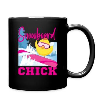 Snowboarding Snowboard Chicken - Full Colour Mug - black - Right