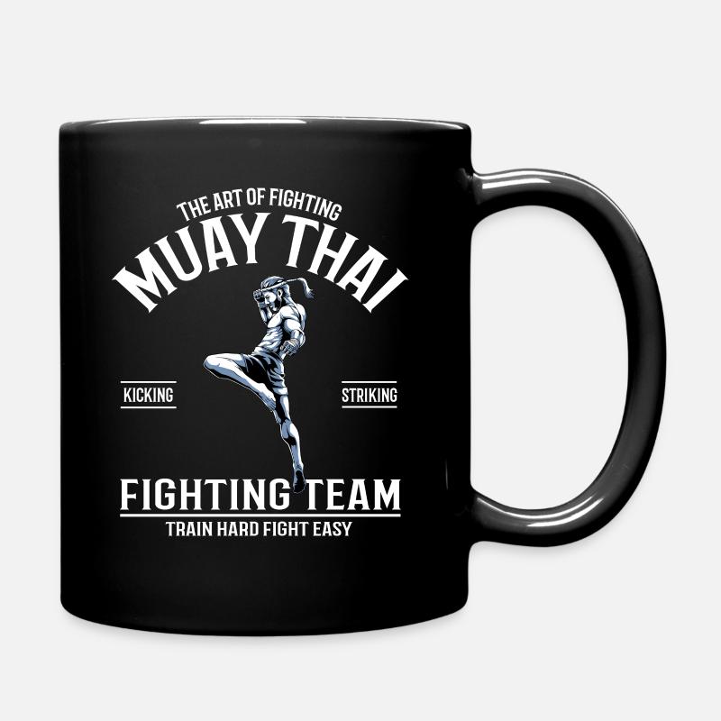 Muay Thai Thaiboxen Kickboxen - Tasse einfarbig - Schwarz