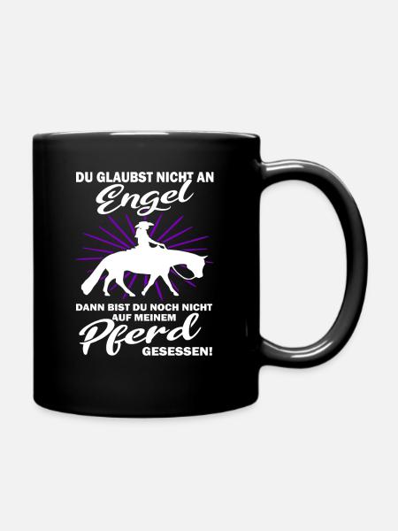 Westernreiten Reiterin und Pferd - Tasse einfarbig - Schwarz