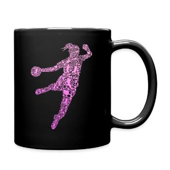 Handball Handballerin Mädchen - Tasse einfarbig - Schwarz - Rechts