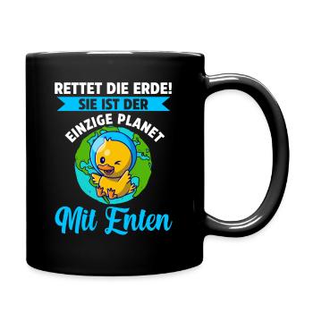 Umweltschutz Ente Tierschutz Enten - Tasse einfarbig - Schwarz - Rechts