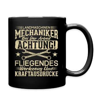 Landmaschinen Mechaniker - Tasse einfarbig - Schwarz - Rechts