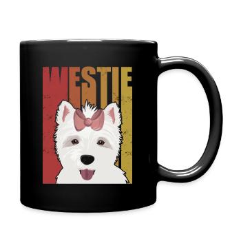 Westie West Highland Terrier Cadeau chien - Mug uni - noir - Droite