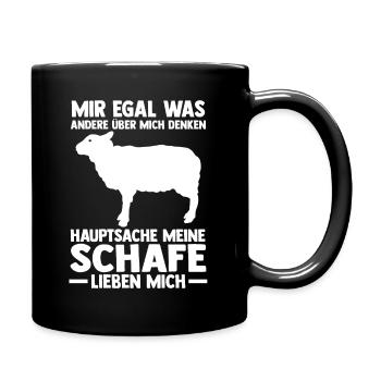 Schaf Bauer Hirte Schäfer Landwirt - Tasse einfarbig - Schwarz - Rechts