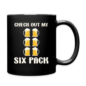 Check Out My Six Pack Beer Funny Fitness Humor - Full Colour Mug - black - Right