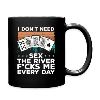 Jeu de poker avec cartes et jetons Funny Poker - Mug uni - noir - Droite