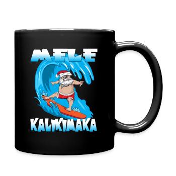 Mele Kalikimaka Christmas in Hawaii Santa Claus - Full Colour Mug - black - Right
