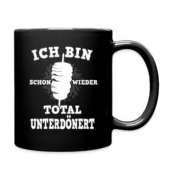 Döner Kebab Dönerspieß Türkisch Dönergrill - Tasse einfarbig - Schwarz - Rechts