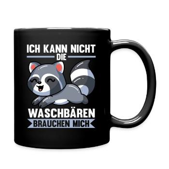 Waschbären Waschbär - Tasse einfarbig - Schwarz - Rechts