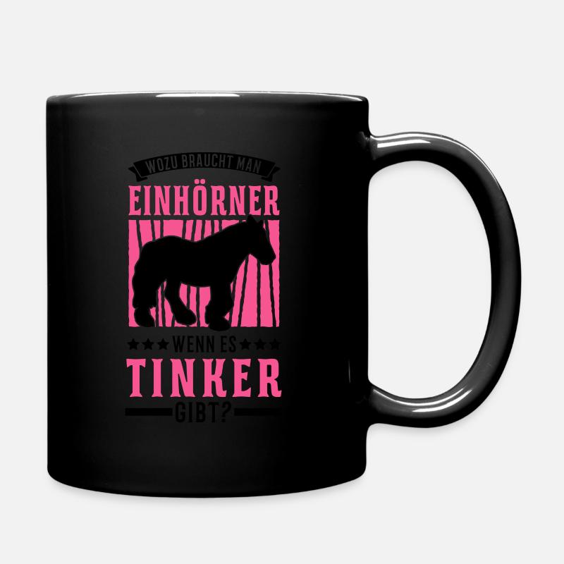 Irish Tinker Pferd Einhorn Tinker - Tasse einfarbig - Schwarz