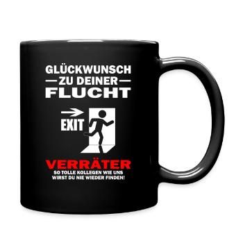 Alles Gute Verräter - Jobwechsel Abschiedsgeschenk - Tasse einfarbig - Schwarz - Rechts
