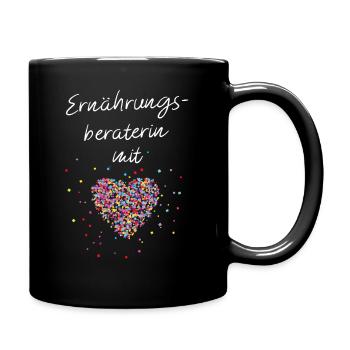 Ernährungsberaterin mit Herz Ernährung - Tasse einfarbig - Schwarz - Rechts