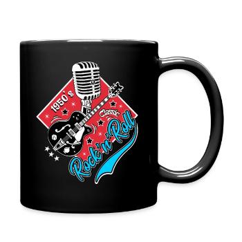 Rockabilly Gitarre Rock'n'Roll Musik Rocker - Tasse einfarbig - Schwarz - Rechts