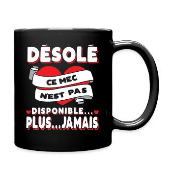 Fiancé Saint-Valentin Homme Mari Humour - Mug uni - noir - Droite