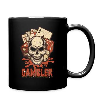 Poker Spiel Pokern Gamblers Pokerspieler - Tasse einfarbig - Schwarz - Rechts