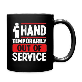 Broken Hand Funny Broken Hand Survivor Warrior - Full Colour Mug - black - Right