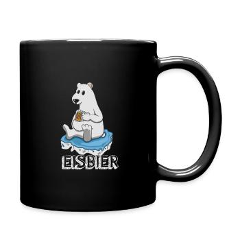 Eisbier Eisbär Bier Geschenk - Tasse einfarbig - Schwarz - Rechts