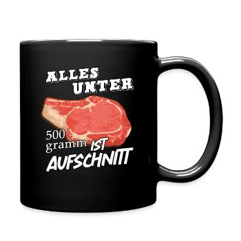 Fleisch - Tasse einfarbig - Schwarz - Rechts