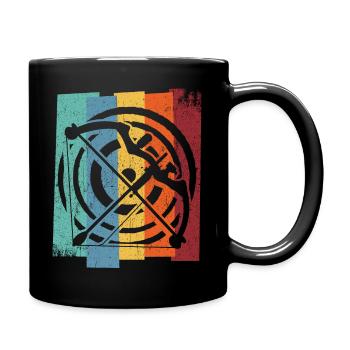 Vintage Bogenschütze Recurvebogen Bogenschießen Bo - Tasse einfarbig - Schwarz - Rechts
