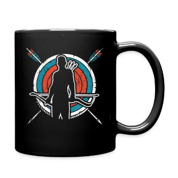Bogenschütze Bogenschießen Zielscheibe Bogensport - Tasse einfarbig - Schwarz - Rechts