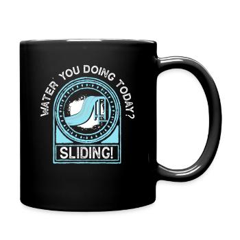 Schwimmbad Wasserrutsche Freibad Rutschen - Tasse einfarbig - Schwarz - Rechts