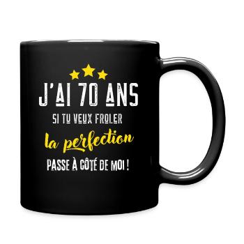 J'ai 70 ans cadeau anniversaire 70 ans humour - Mug uni - noir - Droite