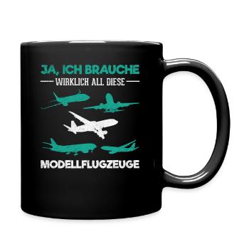 Modellbau Modellflugzeug - Tasse einfarbig - Schwarz - Rechts