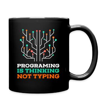Programmer Coder Nerd - Full Colour Mug - black - Right