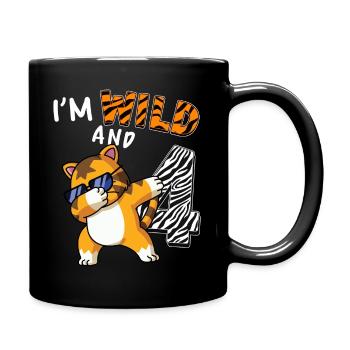 I’m Wild et 4 jungle animal toddler shirt - Mug uni - noir - Droite
