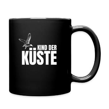Kind der Küste mit Möwe für Kinder der Küste - Tasse einfarbig - Schwarz - Rechts