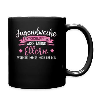 Jugendweihe 2022 Mädchen Junge - Tasse einfarbig - Schwarz - Rechts