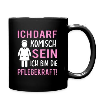 Lustige Pflegekraft Gesundheitswesen MFA Funhsirt - Tasse einfarbig - Schwarz - Rechts