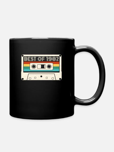 40th Birthday Vintage Best Of 1982 Retro Cassette - Full Colour Mug - black