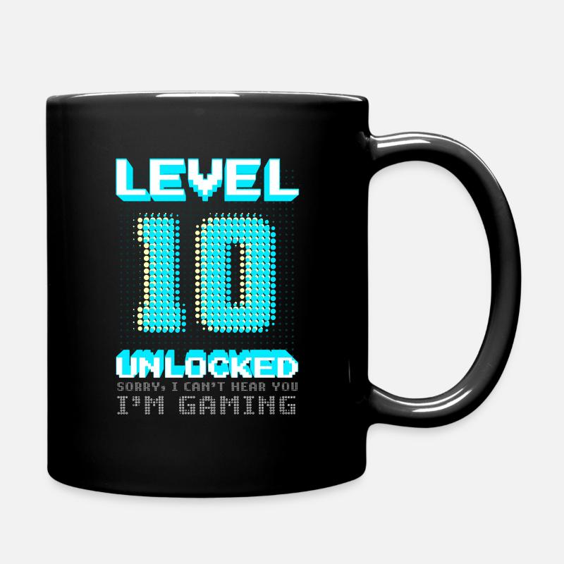 Gaming Level 10 Unlocked 10. Geburtstag Geschenk - Tasse einfarbig - Schwarz