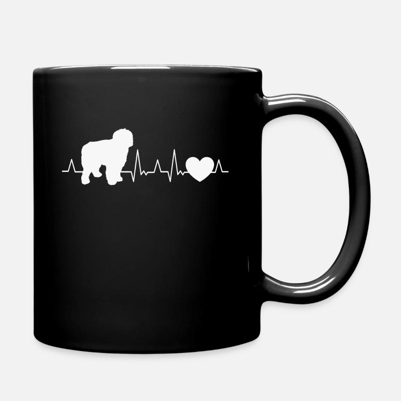 Bobtail Heartbeat Old English Shepherd Dog - Full Colour Mug - black