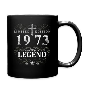 Kreuz Vintage Geburtstag Geburtsjahr 1973 Geschenk - Tasse einfarbig - Schwarz - Rechts