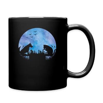 Joueur d’échecs Chien Chat Galaxy Stars - Mug uni - noir - Droite