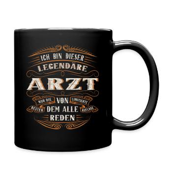 Arzt Ich bin dieser legendäre Arzt - Tasse einfarbig - Schwarz - Rechts