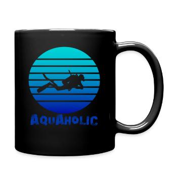 Funny Diver Diving Aquaholic Gift - Full Colour Mug - black - Right