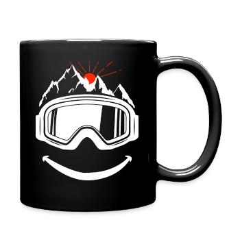 Ski goggles Skiing Snowboard - Full Colour Mug - black - Right