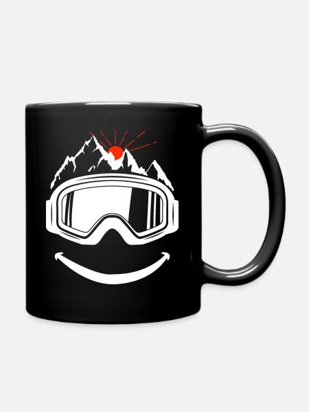 Skibrille Skifahren Snowboard - Tasse einfarbig - Schwarz